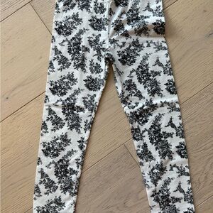 Janie and Jack Black and White Floral Leggings